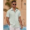 imageCOOFANDY Mens Linen Short Sleeve Button Down Shirts Casual Summer Beach Vacation ShirtsSea Foam