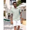 imageCOOFANDY Mens Linen Short Sleeve Button Down Shirts Casual Summer Beach Vacation ShirtsSea Foam