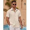 imageCOOFANDY Mens Linen Short Sleeve Button Down Shirts Casual Summer Beach Vacation ShirtsShortbread