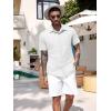 imageCOOFANDY Mens Linen Short Sleeve Button Down Shirts Casual Summer Beach Vacation ShirtsWhite