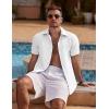 imageCOOFANDY Mens Linen Short Sleeve Button Down Shirts Casual Summer Beach Vacation ShirtsWhite