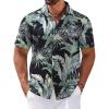 imageCOOFANDY Mens Hawaiian Shirts Short Sleeve Casual Button Down Tropical Shirt Summer Floral Vacation Beach ShirtsBlack Floral