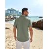 imageCOOFANDY Mens Casual Button Down Shirts Short Sleeve Beach Summer Shirt Vacation Wedding Shirts with PocketArmy Green