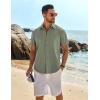 imageCOOFANDY Mens Casual Button Down Shirts Short Sleeve Beach Summer Shirt Vacation Wedding Shirts with PocketArmy Green