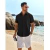 imageCOOFANDY Mens Casual Button Down Shirts Short Sleeve Beach Summer Shirt Vacation Wedding Shirts with PocketBlack
