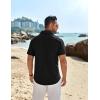 imageCOOFANDY Mens Casual Button Down Shirts Short Sleeve Beach Summer Shirt Vacation Wedding Shirts with PocketBlack