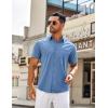 imageCOOFANDY Mens Casual Button Down Shirts Short Sleeve Beach Summer Shirt Vacation Wedding Shirts with PocketBlue