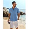 imageCOOFANDY Mens Casual Button Down Shirts Short Sleeve Beach Summer Shirt Vacation Wedding Shirts with PocketBlue
