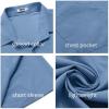 imageCOOFANDY Mens Casual Button Down Shirts Short Sleeve Beach Summer Shirt Vacation Wedding Shirts with PocketBlue