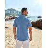 imageCOOFANDY Mens Casual Button Down Shirts Short Sleeve Beach Summer Shirt Vacation Wedding Shirts with PocketBlue