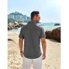 imageCOOFANDY Mens Casual Button Down Shirts Short Sleeve Beach Summer Shirt Vacation Wedding Shirts with PocketDark Grey