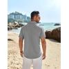 imageCOOFANDY Mens Casual Button Down Shirts Short Sleeve Beach Summer Shirt Vacation Wedding Shirts with PocketGrey