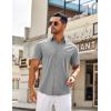 imageCOOFANDY Mens Casual Button Down Shirts Short Sleeve Beach Summer Shirt Vacation Wedding Shirts with PocketGrey