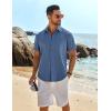 imageCOOFANDY Mens Casual Button Down Shirts Short Sleeve Beach Summer Shirt Vacation Wedding Shirts with PocketMidnight Blue