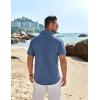 imageCOOFANDY Mens Casual Button Down Shirts Short Sleeve Beach Summer Shirt Vacation Wedding Shirts with PocketMidnight Blue