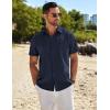 imageCOOFANDY Mens Casual Button Down Shirts Short Sleeve Beach Summer Shirt Vacation Wedding Shirts with PocketNavy Blue