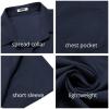 imageCOOFANDY Mens Casual Button Down Shirts Short Sleeve Beach Summer Shirt Vacation Wedding Shirts with PocketNavy Blue