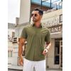 imageCOOFANDY Mens Casual Button Down Shirts Short Sleeve Beach Summer Shirt Vacation Wedding Shirts with PocketOlive Green