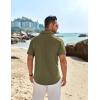 imageCOOFANDY Mens Casual Button Down Shirts Short Sleeve Beach Summer Shirt Vacation Wedding Shirts with PocketOlive Green