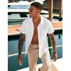 imageCOOFANDY Mens Casual Button Down Shirts Short Sleeve Beach Summer Shirt Vacation Wedding Shirts with PocketWhite
