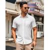imageCOOFANDY Mens Casual Button Down Shirts Short Sleeve Beach Summer Shirt Vacation Wedding Shirts with PocketWhite