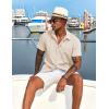 imageCOOFANDY Mens Cuban Guayabera Short Sleeve Shirt Casual Summer Beach Tops Button Down Untucked ShirtsBeige