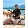 imageCOOFANDY Mens Cuban Guayabera Short Sleeve Shirt Casual Summer Beach Tops Button Down Untucked ShirtsBlack