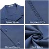 imageCOOFANDY Mens Cuban Guayabera Short Sleeve Shirt Casual Summer Beach Tops Button Down Untucked ShirtsDark Blue