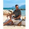 imageCOOFANDY Mens Cuban Guayabera Short Sleeve Shirt Casual Summer Beach Tops Button Down Untucked ShirtsGrey