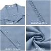 imageCOOFANDY Mens Cuban Guayabera Short Sleeve Shirt Casual Summer Beach Tops Button Down Untucked ShirtsLight Blue