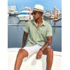 imageCOOFANDY Mens Cuban Guayabera Short Sleeve Shirt Casual Summer Beach Tops Button Down Untucked ShirtsLight Green