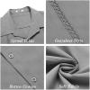 imageCOOFANDY Mens Cuban Guayabera Short Sleeve Shirt Casual Summer Beach Tops Button Down Untucked ShirtsLight Grey