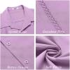 imageCOOFANDY Mens Cuban Guayabera Short Sleeve Shirt Casual Summer Beach Tops Button Down Untucked ShirtsLight Purple