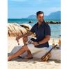 imageCOOFANDY Mens Cuban Guayabera Short Sleeve Shirt Casual Summer Beach Tops Button Down Untucked ShirtsNavy Blue