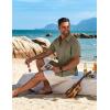 imageCOOFANDY Mens Cuban Guayabera Short Sleeve Shirt Casual Summer Beach Tops Button Down Untucked ShirtsOlive Green