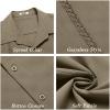 imageCOOFANDY Mens Cuban Guayabera Short Sleeve Shirt Casual Summer Beach Tops Button Down Untucked ShirtsOlive Green