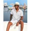 imageCOOFANDY Mens Cuban Guayabera Short Sleeve Shirt Casual Summer Beach Tops Button Down Untucked ShirtsWhite