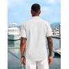 imageCOOFANDY Mens Cuban Guayabera Short Sleeve Shirt Casual Summer Beach Tops Button Down Untucked ShirtsWhite