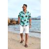 imageCOOFANDY Mens Hawaiian Floral Shirts Short Sleeve Button Down Shirts Tropical Summer Beach ShirtsCoconut Treeblue Green