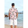 imageCOOFANDY Mens Hawaiian Floral Shirts Short Sleeve Button Down Shirts Tropical Summer Beach ShirtsCoconut Treepink