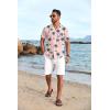 imageCOOFANDY Mens Hawaiian Floral Shirts Short Sleeve Button Down Shirts Tropical Summer Beach ShirtsCoconut Treepink