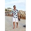 imageCOOFANDY Mens Hawaiian Floral Shirts Short Sleeve Button Down Shirts Tropical Summer Beach ShirtsCoconut Treewhite