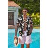 imageCOOFANDY Mens Hawaiian Floral Shirts Short Sleeve Button Down Shirts Tropical Summer Beach ShirtsFloral Pineappleblack
