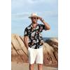 imageCOOFANDY Mens Hawaiian Floral Shirts Short Sleeve Button Down Shirts Tropical Summer Beach ShirtsFloral Pineappleblack