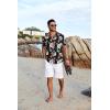 imageCOOFANDY Mens Hawaiian Floral Shirts Short Sleeve Button Down Shirts Tropical Summer Beach ShirtsFloral Pineappleblack