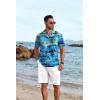 imageCOOFANDY Mens Hawaiian Floral Shirts Short Sleeve Button Down Shirts Tropical Summer Beach ShirtsIsland Sceneryblue