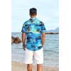 imageCOOFANDY Mens Hawaiian Floral Shirts Short Sleeve Button Down Shirts Tropical Summer Beach ShirtsIsland Sceneryblue
