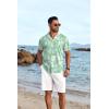 imageCOOFANDY Mens Hawaiian Floral Shirts Short Sleeve Button Down Shirts Tropical Summer Beach ShirtsMonstera Leafgreen