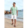 imageCOOFANDY Mens Hawaiian Floral Shirts Short Sleeve Button Down Shirts Tropical Summer Beach ShirtsMonstera Leafgreen