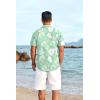 imageCOOFANDY Mens Hawaiian Floral Shirts Short Sleeve Button Down Shirts Tropical Summer Beach ShirtsMonstera Leafgreen